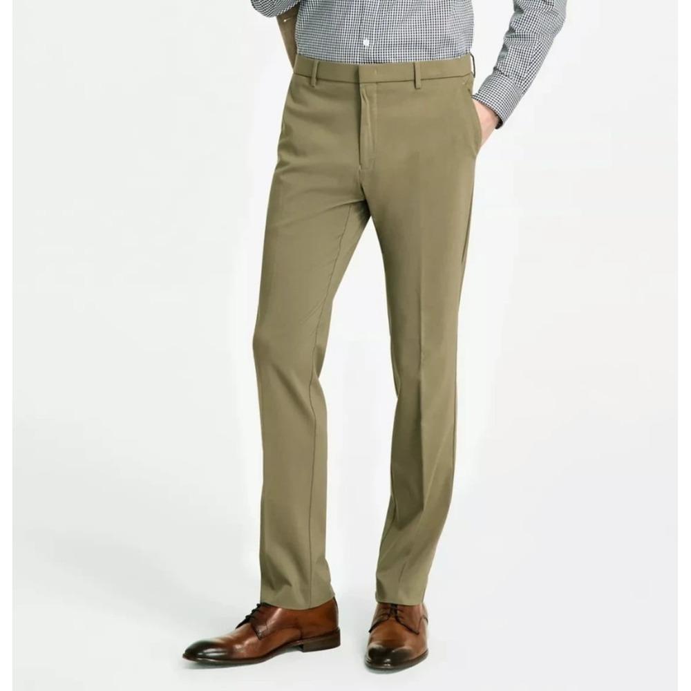 Tommy Hilfiger Mens Modern fit Dress Pants 34W 32L Sage Green Solid F03454